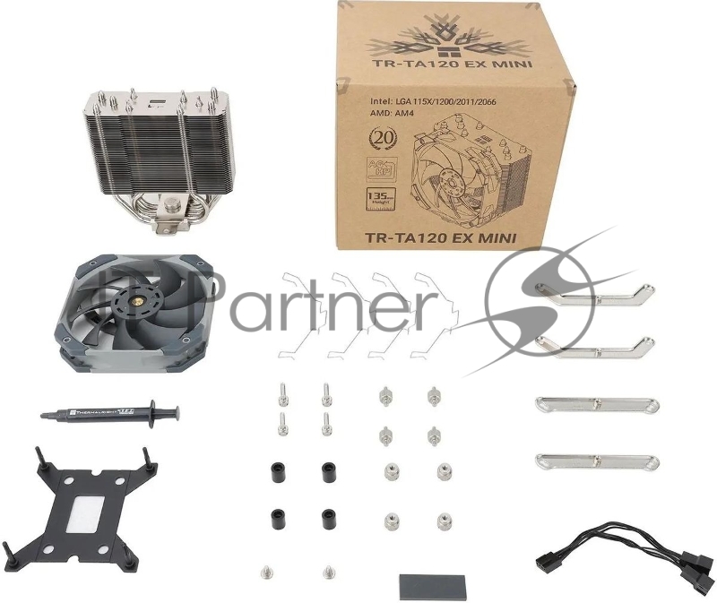Устройство охлаждения (кулер) Thermalright TA 120 EX Mini Soc-AM5/AM4/1151/1200/2066/201 4-pin 29.6dB Al+Cu 460gr Ret (TA120-EX-MINI)