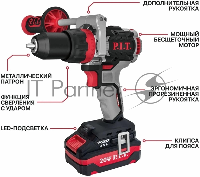 Дрель ударная P.I.T. PSB20H-13C/2 X-DRIVER патрон:быстрозажимной реверс (PSB20H-13C/2)