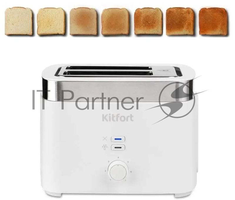 Тостер Kitfort КТ-4025 белый/стальной