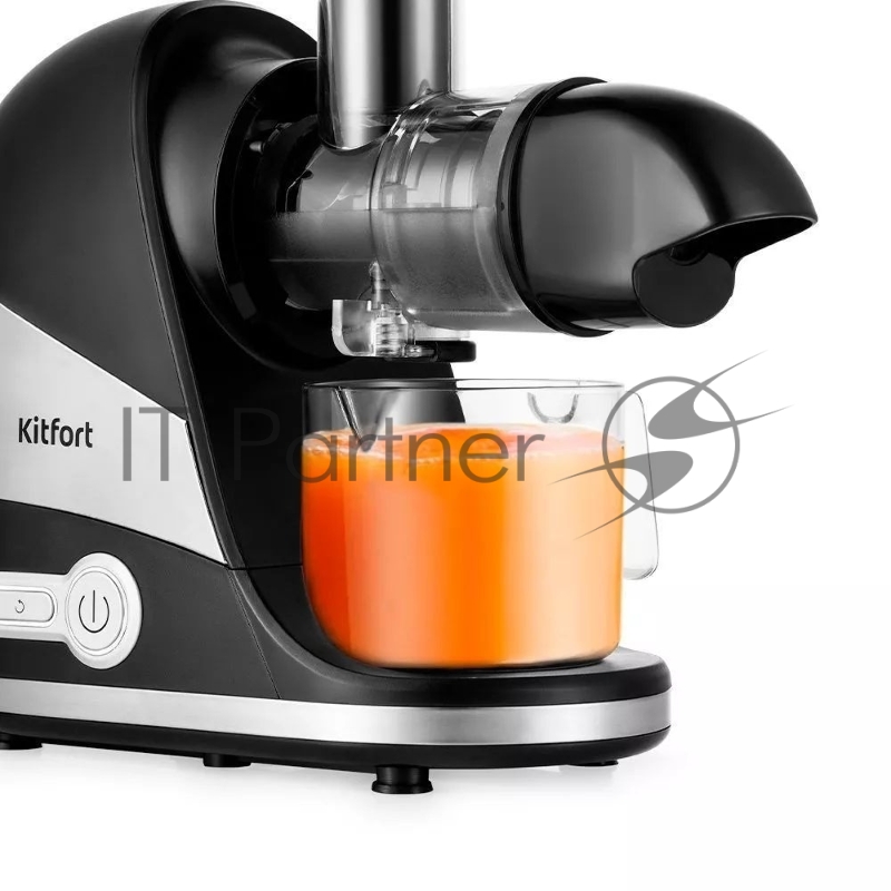 Соковыжималка шнековая Kitfort КТ-1140 150Вт рез.сок.:500мл. черный/нержавеющая сталь
