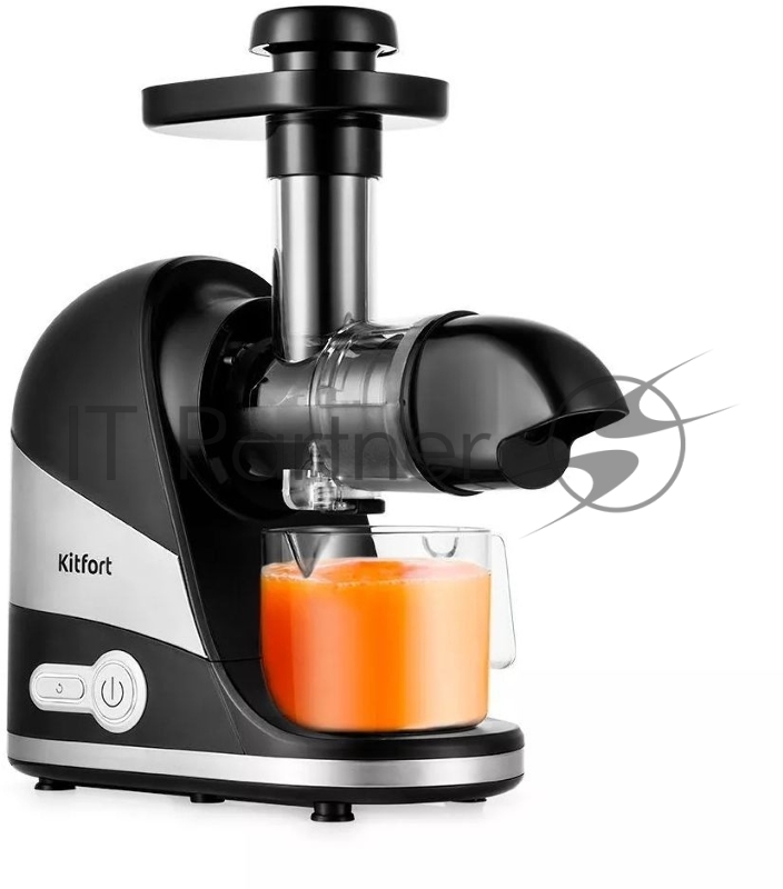 Соковыжималка шнековая Kitfort КТ-1140 150Вт рез.сок.:500мл. черный/нержавеющая сталь