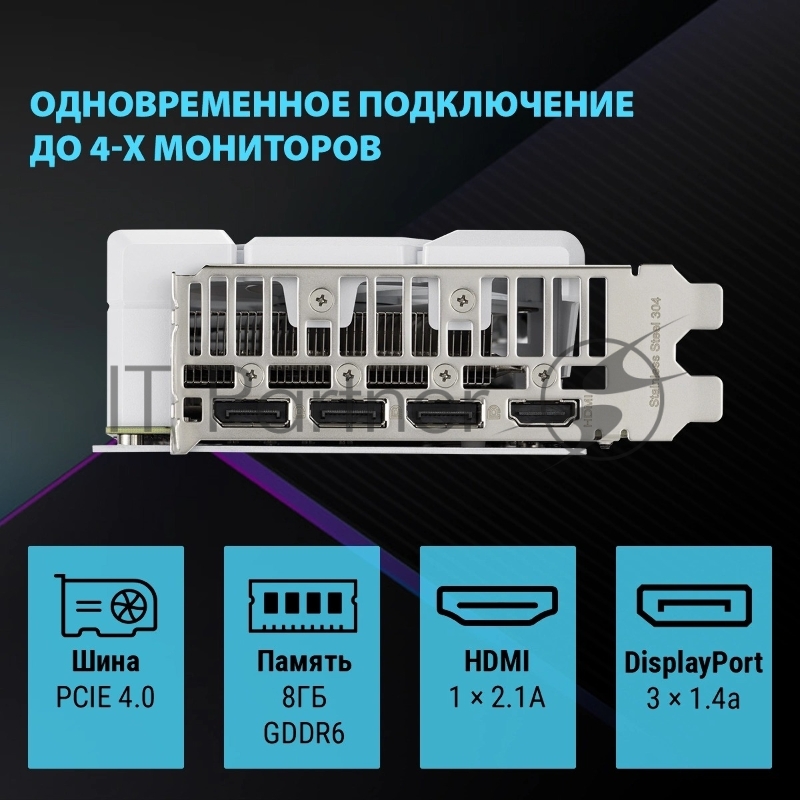 Видеокарта Asus PCI-E 4.0 DUAL-RTX4060-O8G-EVOWHITE NVIDIA GeForce RTX 4060 8Gb 128bit GDDR6 2505/17000 HDMIx1 DPx3 HDCP Ret