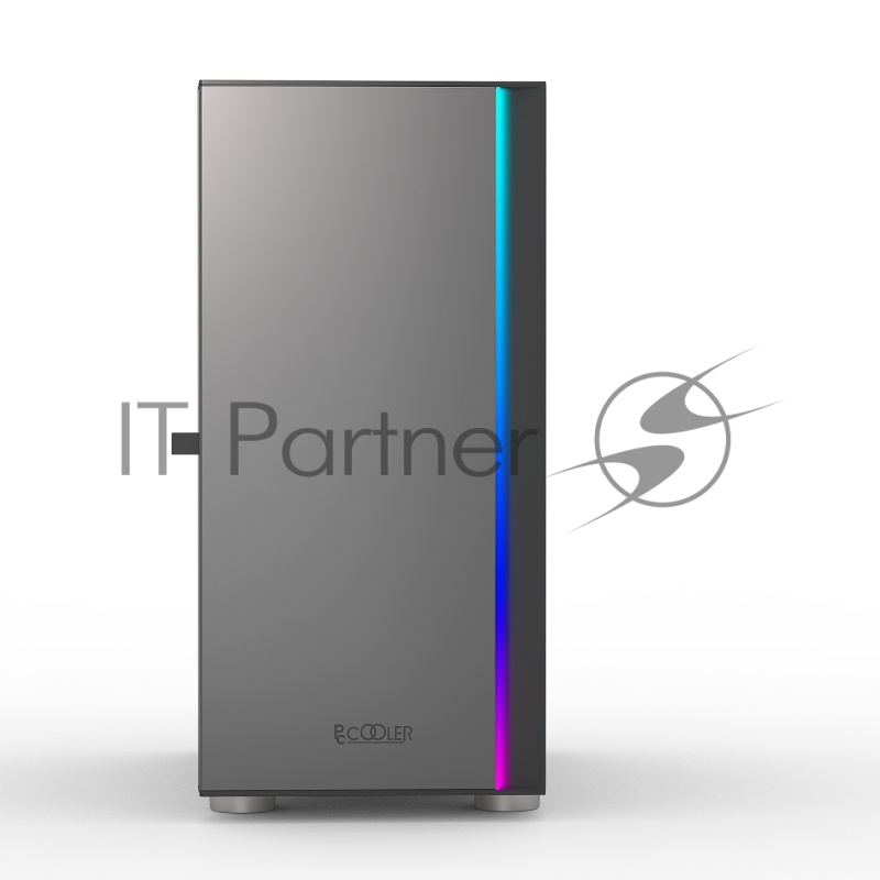 Корпус без блока питания/ PCCOOLER LM300 ARGB BK, Flat Mid Tower, Black, TG, 0.45 SPCC, 1x120mm mATX, mITX 170/330/150mm 2x2.5, 2x3.5, 5xPCI 1xUSB-A 3.0, 2xUSB-A 2.0 375x205x427mm