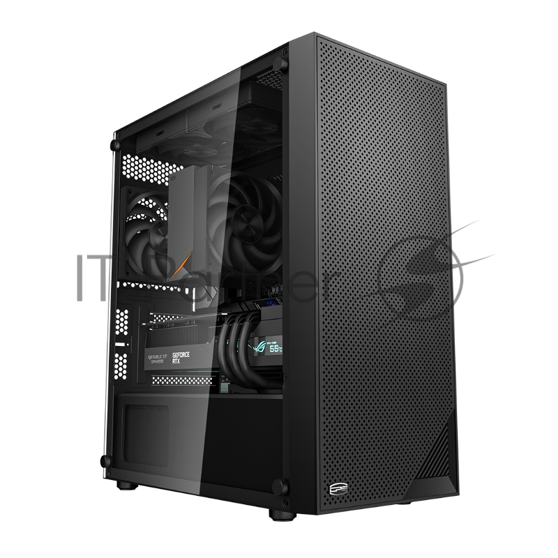 Корпус без блока питания/ PCCOOLER C3B310 BK, Mesh Mid Tower, Black, TG, 0.4 SPCC, no fans mATX, mITX 160/340/170mm 1x2.5, 2x3.5, 5xPCI 2xUSB-A 2.0, 1xUSB-A 3.0 386x200x440mm