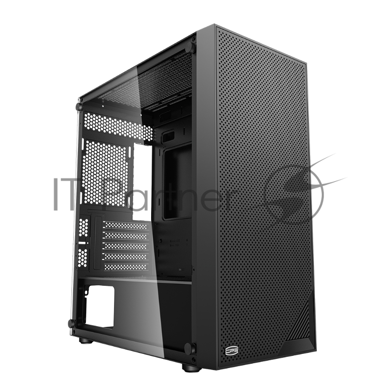 Корпус без блока питания/ PCCOOLER C3B310 BK, Mesh Mid Tower, Black, TG, 0.4 SPCC, no fans mATX, mITX 160/340/170mm 1x2.5, 2x3.5, 5xPCI 2xUSB-A 2.0, 1xUSB-A 3.0 386x200x440mm