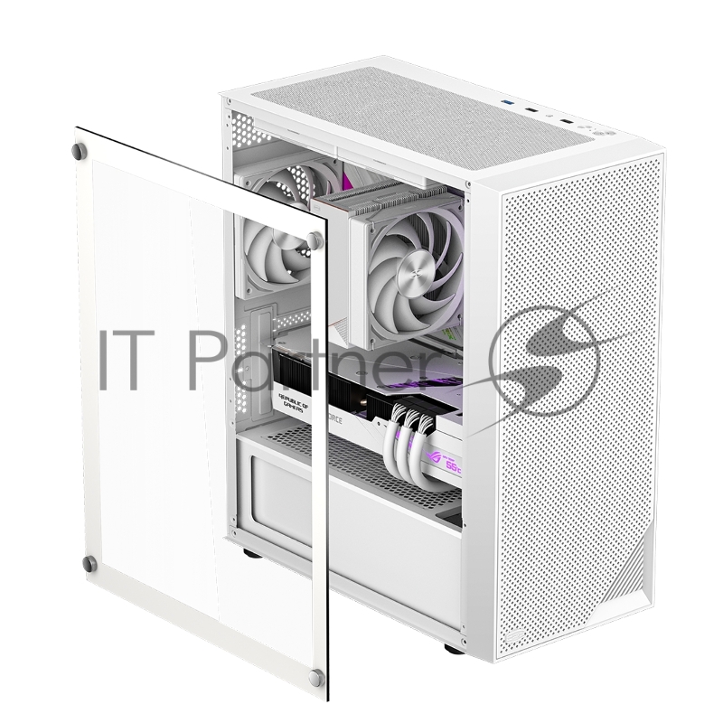 Корпус без блока питания/ PCCOOLER C3B310 WH, Mesh Mid Tower, White, TG, 0.4 SPCC, no fans mATX, mITX 160/340/170mm 1x2.5, 2x3.5, 5xPCI 2xUSB-A 2.0, 1xUSB-A 3.0 386x200x440mm