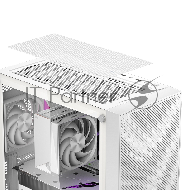 Корпус без блока питания/ PCCOOLER C3B310 WH, Mesh Mid Tower, White, TG, 0.4 SPCC, no fans mATX, mITX 160/340/170mm 1x2.5, 2x3.5, 5xPCI 2xUSB-A 2.0, 1xUSB-A 3.0 386x200x440mm