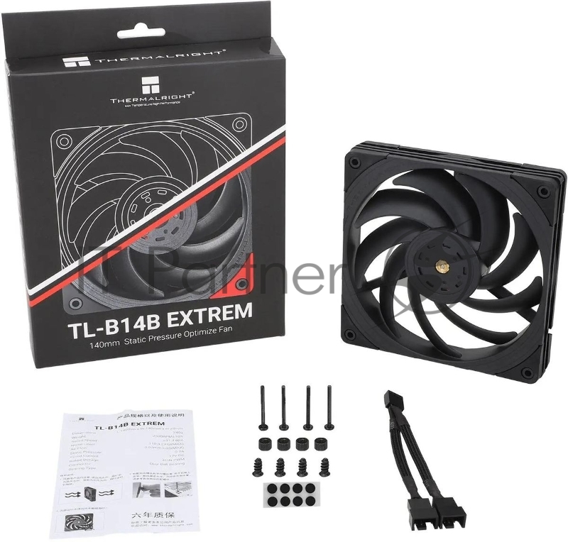 Вентилятор для корпуса Thermalright TL-B14B Extreme 140х140x25 черный 4-pin 31.4дБ (TL-B14B-EX) Ret