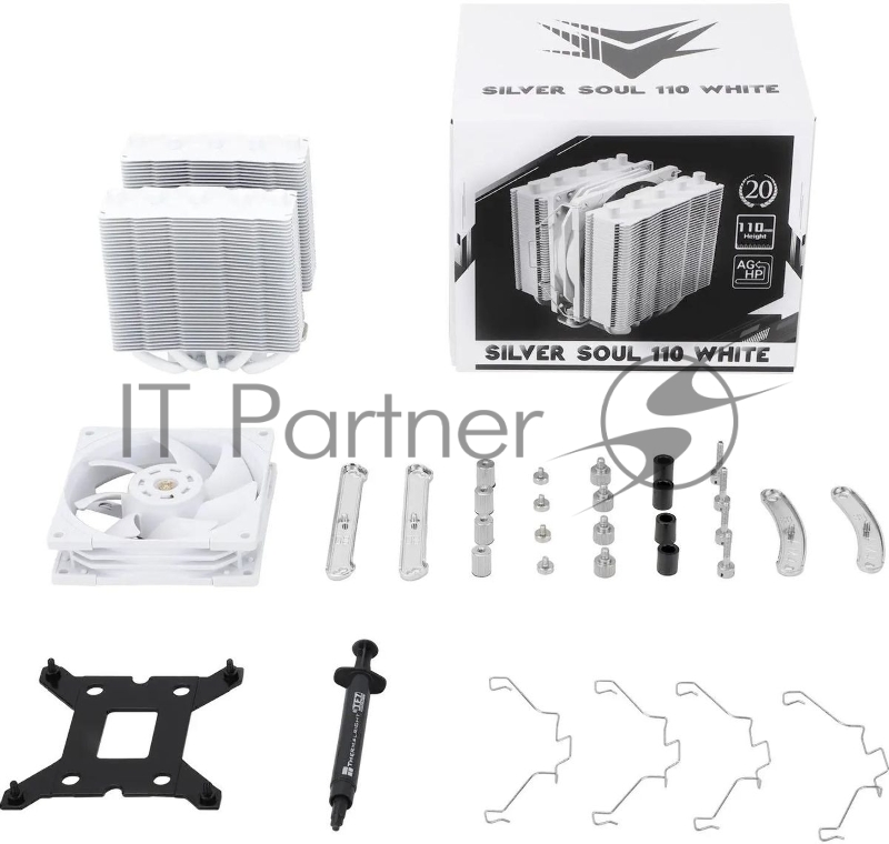 Устройство охлаждения(кулер) Thermalright Silver Soul 110 White Soc-AM5/AM4/1151/1200/2066/201 белый 4-pin 23dB Al+Cu 400gr Ret (SILVER-SOUL-110-WH)