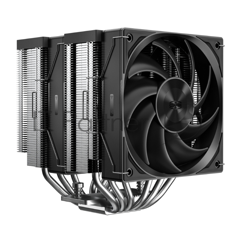 Кулер для процессора/ PCCooler RZ620 BK (260W, 4-pin PWM, 157.5mm, Al/Cu, 6x6mm, 1x120mm, 86.73CFM, 32dBA, 2200RPM, S: 1851/1700/1200/115X, AM5/AM4, black)