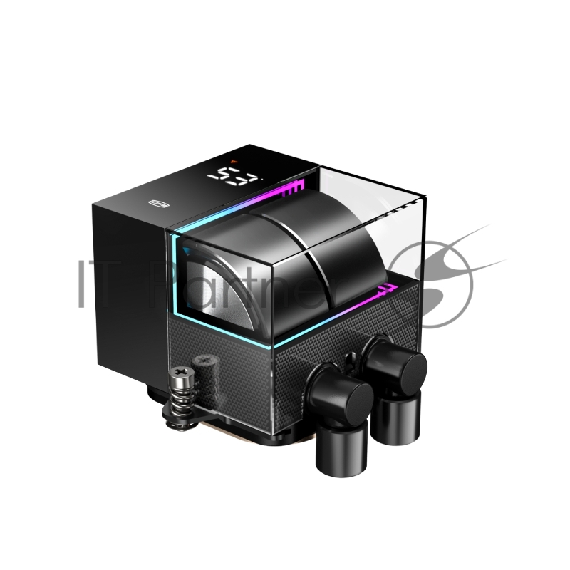 Система охлаждения/ PCCooler DS360 BK (310W, 360mm, LED temp., Black, ARGB Pump/ Fans: 3x120mm, 86.73CFM, 28dBA, 2200RPM/ Pump height 67mm, 28dBA, 3200RPM, Rad thickness 27mm/ S: 1851, 1700, 1200, 20XX, 115X, AM5, AM4)