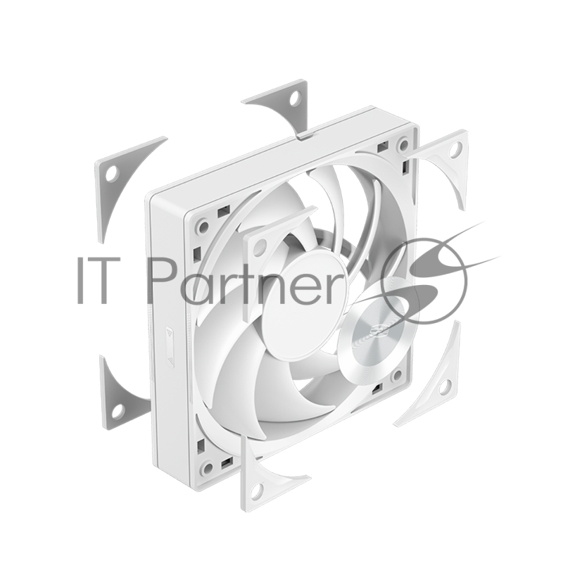 Кулер для корпуса/ PCCooler F5R120 (120x120x25mm, 4-pin PWM, 86.73CFM, 32dBA, 2200RPM, White)