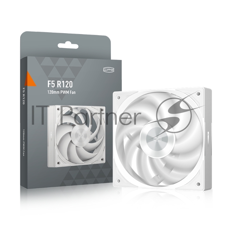 Кулер для корпуса/ PCCooler F5R120 (120x120x25mm, 4-pin PWM, 86.73CFM, 32dBA, 2200RPM, White)