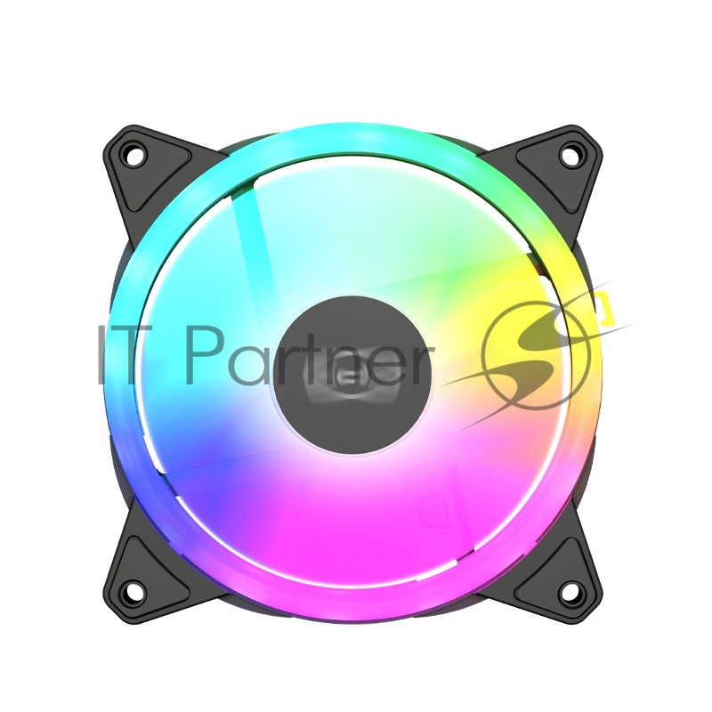 Кулер для корпуса/ PCCooler F3 T120 ARGB BK (120x120x25mm, 4-pin PWM, ARGB, 46CFM, 21.6dBA, 1800RPM, Black)