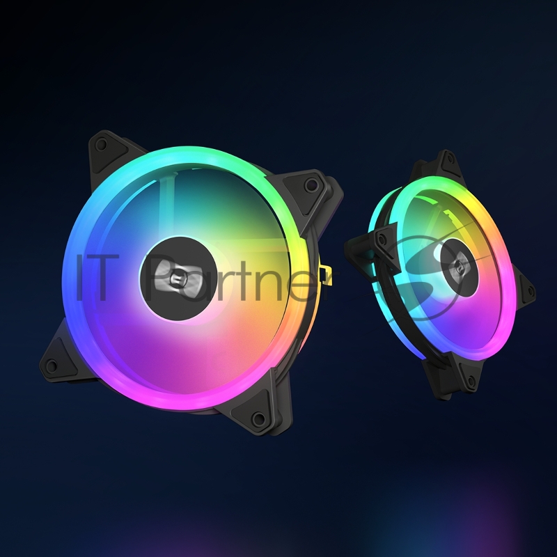 Кулер для корпуса/ PCCooler F3 T120 ARGB BK (120x120x25mm, 4-pin PWM, ARGB, 46CFM, 21.6dBA, 1800RPM, Black)