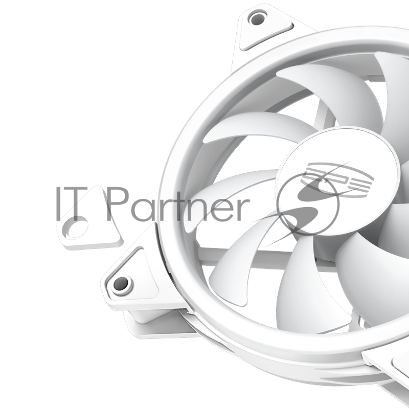 Кулер для корпуса/ PCCooler F3 T120 ARGB WH (120x120x25mm, 4-pin PWM, ARGB, 46CFM, 21.6dBA, 1800RPM, White)