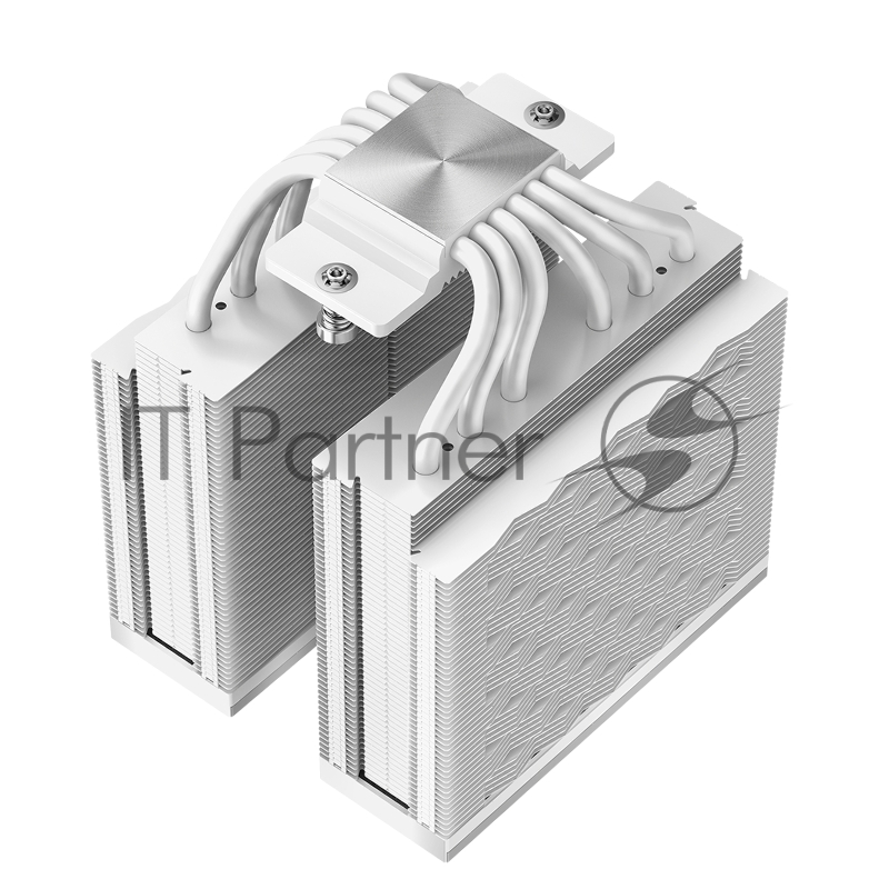 Кулер для процессора/ PCCooler RZ620 WH (260W, 4-pin PWM, 158mm, Al/Cu, 6x6mm, 2x120mm, 86.73CFM, 32dBA, 1800RPM, S: 1851/1700/1200/115X, AM5/AM4, white)