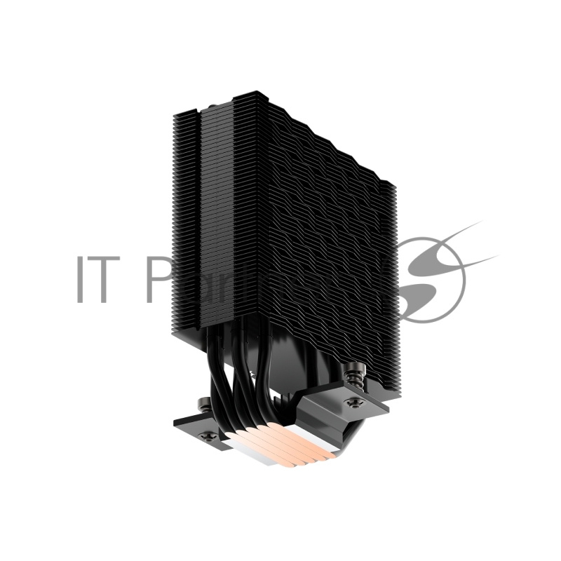 Кулер для процессора/ PCCooler RT500 Digital BK (240W, 4-pin PWM, LED temp., 152mm, Al/Cu, 5x6mm, 1x120mm, 73.32CFM, 34.9dBA, 2200RPM, S: 1851/1700/1200/115X, AM5/AM4, black)