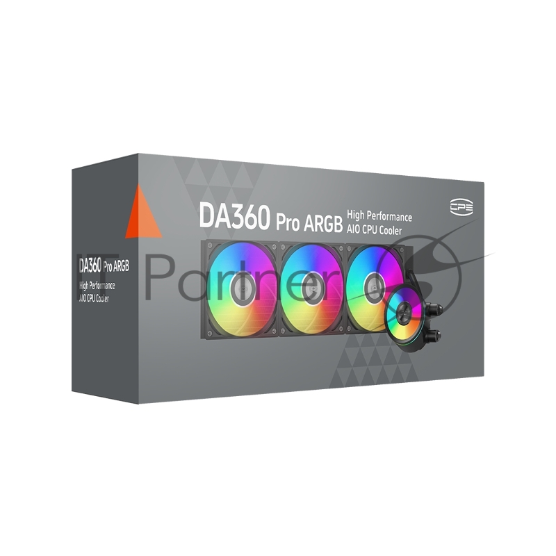 Система охлаждения/ PCCooler DA360 Pro ARGB BK (300W, 360mm, Black, ARGB/ Fans: 3x120mm, 75.8CFM, 33.7dBA, 2200RPM/ Pump height 57mm, 28dBA, 3000RPM, Rad thickness 27mm/ S: 1851, 1700, 1200, 20XX, 115X, AM5, AM4)