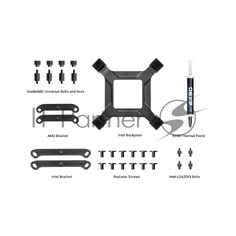 Система охлаждения/ PCCooler DA360 Pro ARGB BK (300W, 360mm, Black, ARGB/ Fans: 3x120mm, 75.8CFM, 33.7dBA, 2200RPM/ Pump height 57mm, 28dBA, 3000RPM, Rad thickness 27mm/ S: 1851, 1700, 1200, 20XX, 115X, AM5, AM4)