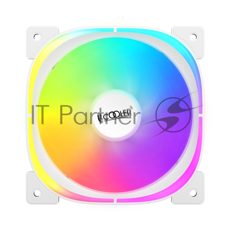 Кулер для корпуса/ PCCooler EF120 ARGB WH (120x120x25mm, 4-pin PWM, ARGB, 37.98CFM, 25.7dBA, 1500RPM, White)