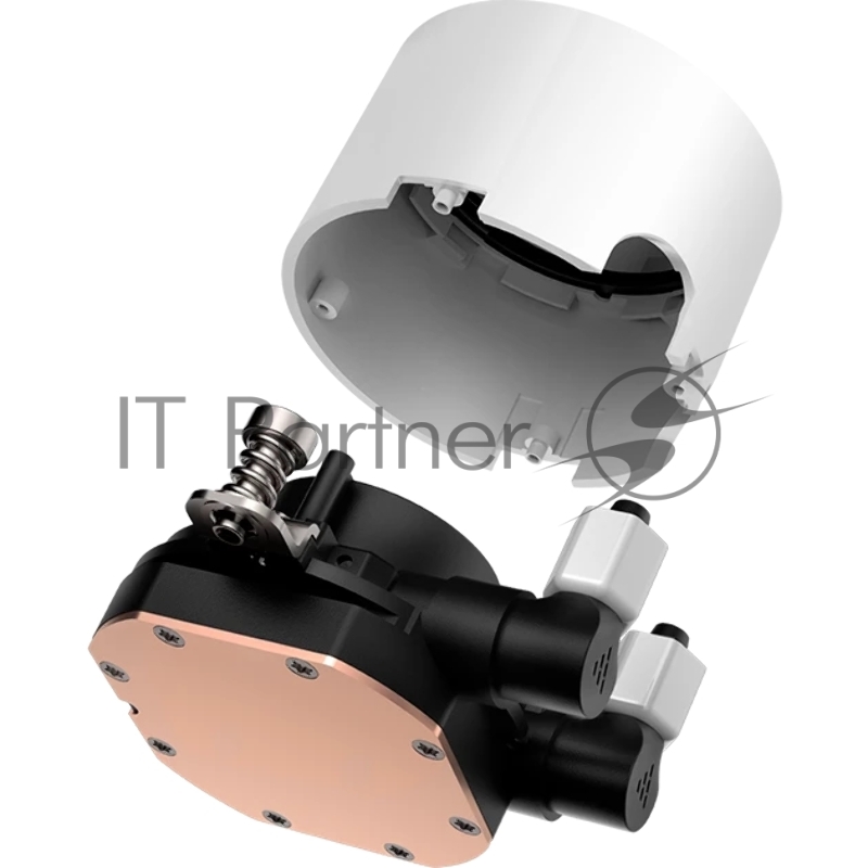 Система охлаждения/ PCCooler DA360 ARGB WH (280W, 360mm, White, ARGB/ Fans: 3x120mm, 72.1CFM, 33.8dBA, 1800RPM/ Pump height 55mm, 28dBA, 3000RPM, Rad thickness 27mm/ S: 1851, 1700, 1200, 20XX, 115X, AM5, AM4)