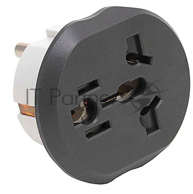 Адаптер-переходник Premier 11626/1 (1 розетка) темно-серый (пакет ПЭ)