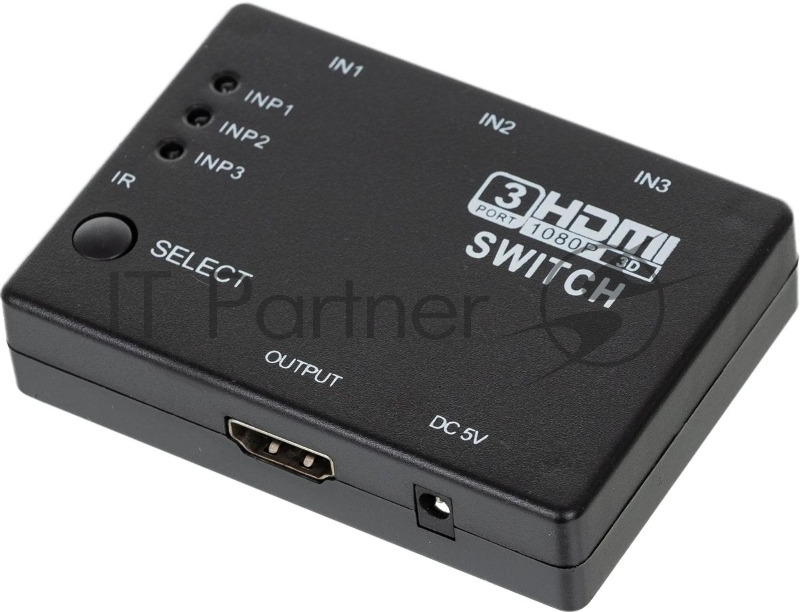 Переключатель аудио-видео Premier HDMI (f)/HDMI (f)/HDMI (f) черный (7004)