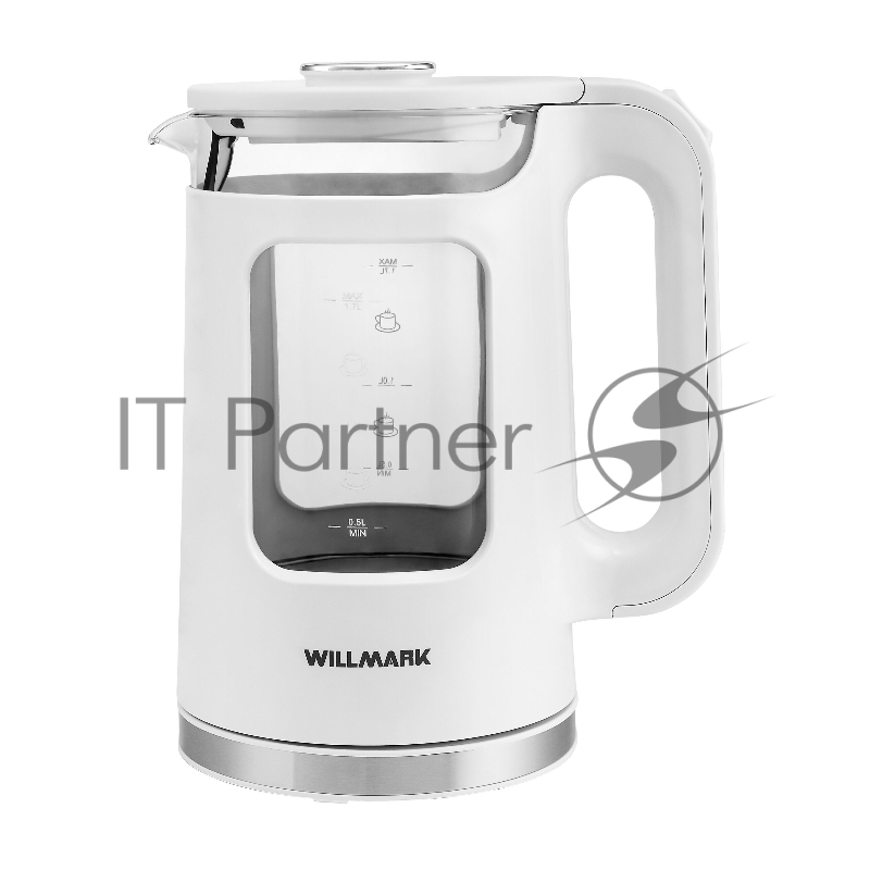 Чайник эл. WILLMARK WEK-1725W (1.7л, пов. на 360град., LED-подсв.,двустенный корпус,2200Вт,белый)