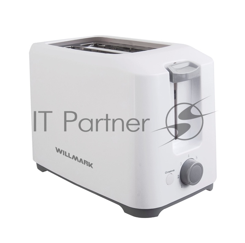 Тостер WILLMARK WTS-9218Р (800 Вт.,7 степ.обжар.,2 отдела,поддон для крошек, центр. тостов, белый)