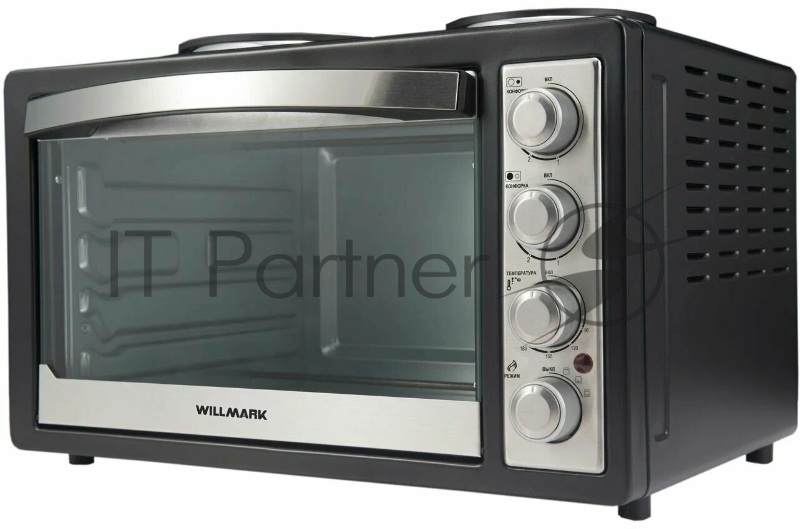 Электроплита WILLMARK WHO-366B (30 литров, 2 конфорки, термостат, 2900Вт, серо-черный)