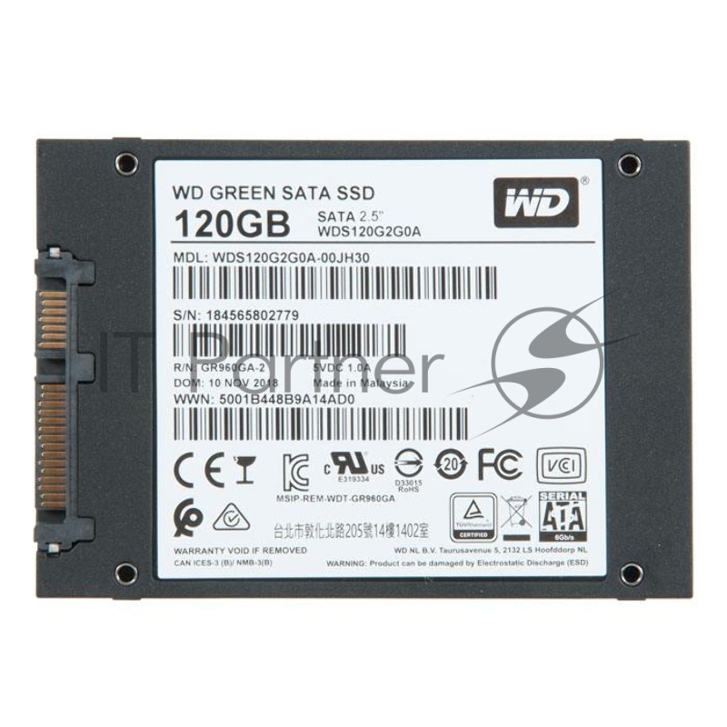 SSD диск 120ГБ 2.5 Western Digital Green WDS120G2G0A (SATA III)