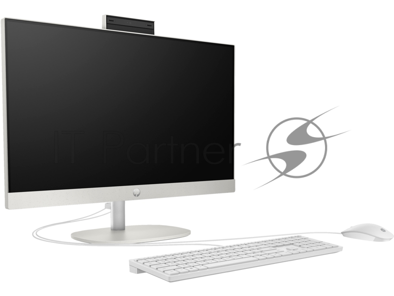 Моноблок/ HP All-in-One 24-cr0252nh 23.8(1920x1080 IPS)/Intel Core i5 1335U(1.4Ghz)/16384Mb/512PCISS Iris X/Cam/WiFi/war 1y/Snow White/DOS + Eng kbd, mouse