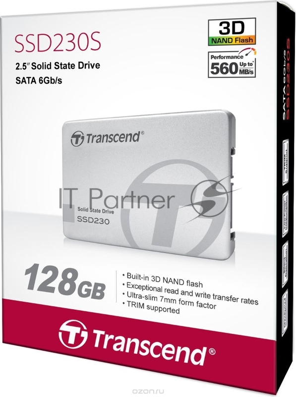 Накопитель SSD Transcend SATA III 2.5 128GB SSD230 Read 560Mb/s Write 300mb/s SATAIII TS128GSS