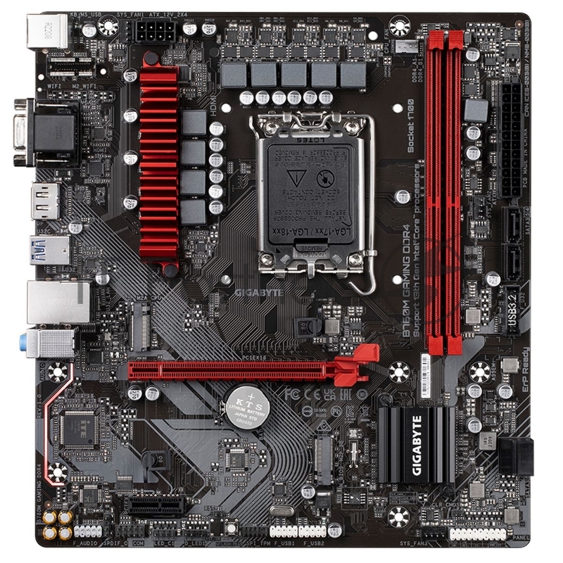 Материнская плата GIGABYTE B760M GAMING DDR4, LGA 1700, Intel B760, 2xDDR4, 4xSATA, 2xM.2, 1xPCI-E 4.0 x16, 1xPCI-E x1, 1xHDMI, 1xDP, 1xVGA, 1x 2.5Gb LAN, 2xUSB-A 2.0, 3xUSB-A 3.2 Gen 1, 1xUSB-C 3.2 Gen 1, 3x3.5 мм, 7.1, Micro-ATX, OEM
