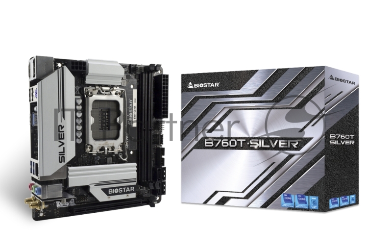 Материнская плата Biostar B760T-Silver Soc-1700 Intel B760 2xDDR5 mini-ITX AC`97 8ch(7.1) 2.5Gg RAID+HDMI+DP