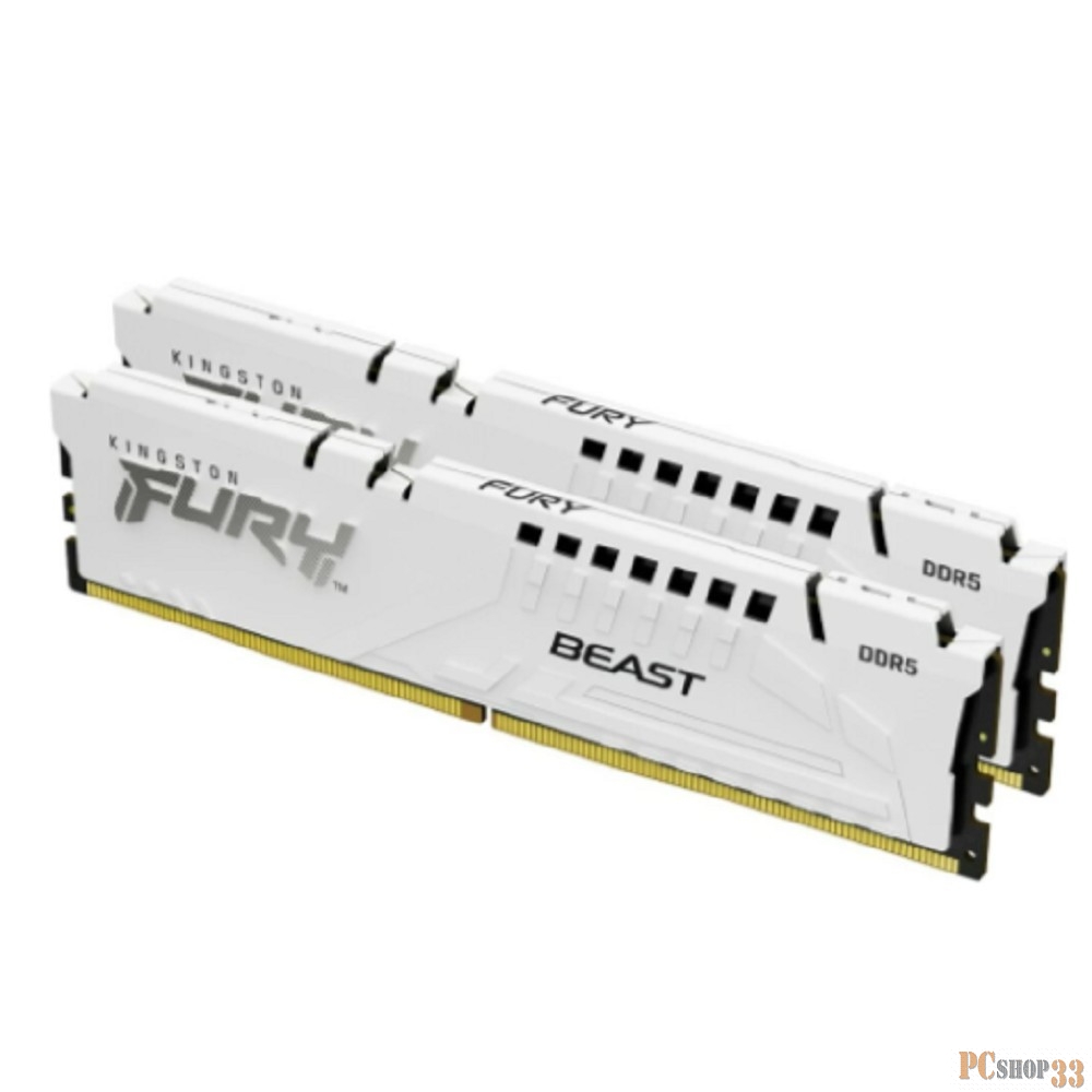 Модули памяти DDR 5 DIMM 32Gb PC41600, 5200Mhz, Kingston FURY Beast White EXPO CL36 (Kit of 2) (KF552C36BWEK2-32)