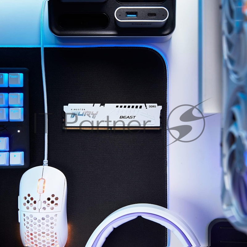 Модуль памяти DDR 5 DIMM 16Gb PC48000, 6000Mhz, Kingston FURY Beast White XMP CL30 (KF560C30BW-16)