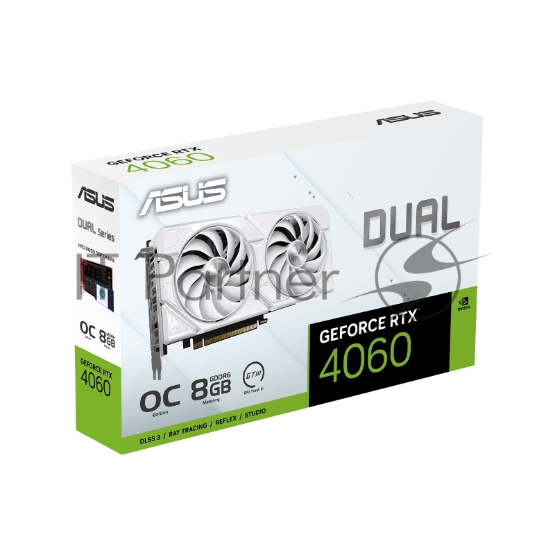 Видеокарта ASUS Dual GeForce RTX 4060 EVO White OC Edition 8GB GDDR6 DUAL-RTX4060-O8G-EVO-WHITE (90YV0JCB-M0NA00)