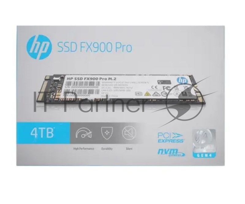 Твердотельный накопитель SSD M.2 HP 4.0Tb FX900 Pro Series <4A3U2AA#ABB> (PCI-E 4.0 x4, up to 7400/6300MBs, 3D NAND, DRAM Cache, 2400TBW, NVMe 1.4, 22х80mm)