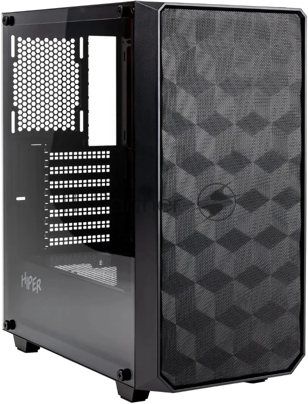 Корпус Hiper BH34-1 черный без БП ATX 5x120mm 2x140mm 2x200mm 1xUSB3.0 audio bott PSU