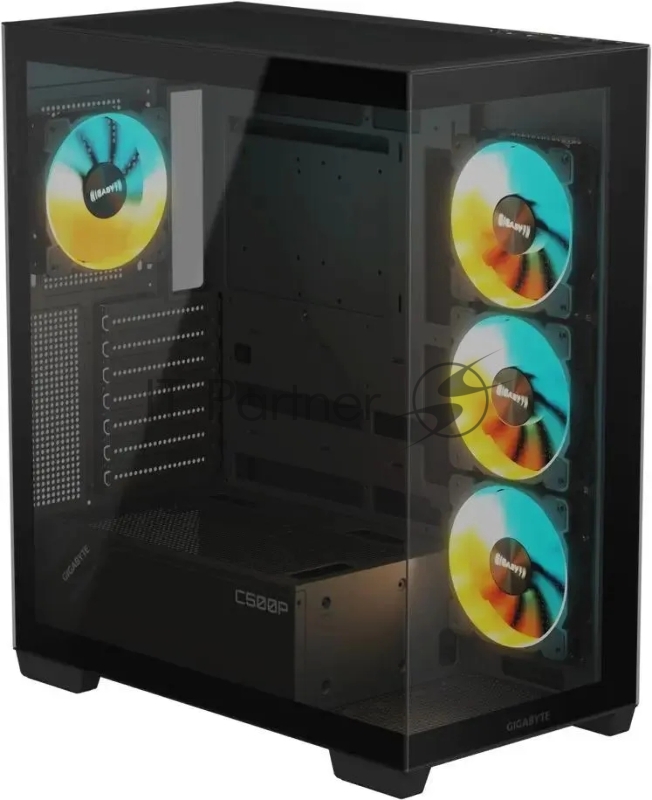 Корпус Gigabyte GB-C500P ST черный без БП ATX 3x120mm 6x140mm 2xUSB3.0 1xUSB3.1 audio bott PSU