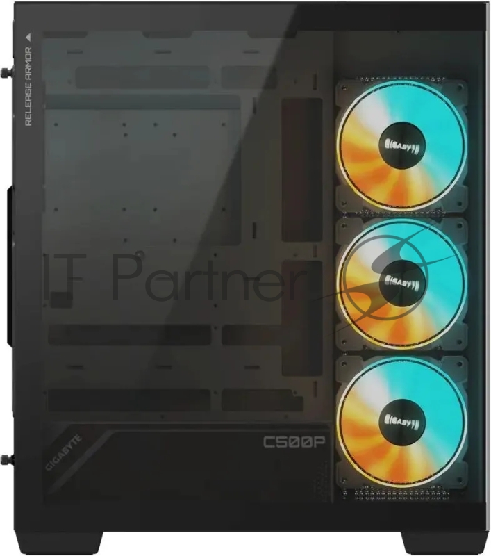 Корпус Gigabyte GB-C500P ST черный без БП ATX 3x120mm 6x140mm 2xUSB3.0 1xUSB3.1 audio bott PSU