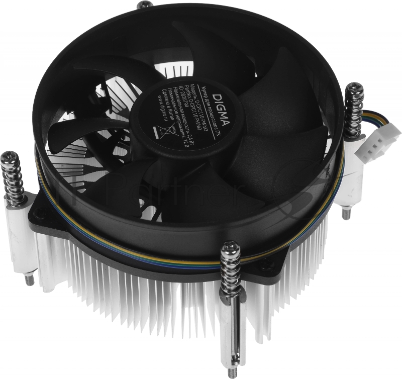 Устройство охлаждения(кулер) Digma D-CPC110-PWM3 92x92x25mm Soc-1200/1150/1151/1155 черный 4-pin 25dB Al+Cu 110W Ret