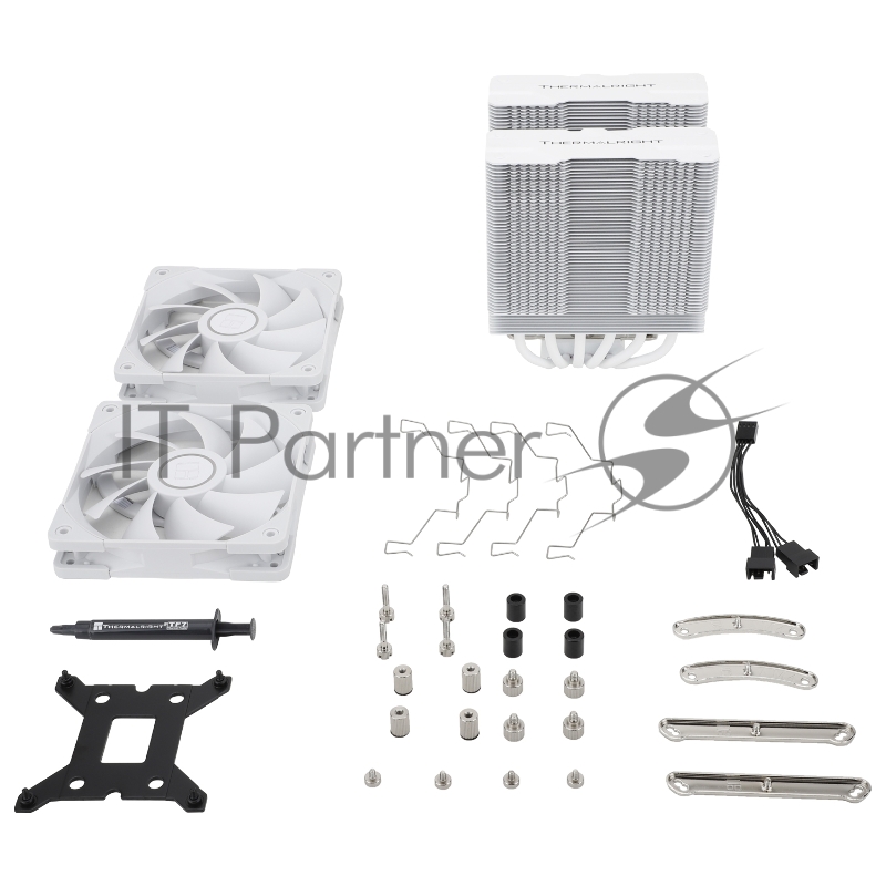 Кулер для процессора/ Thermalright Peerless Assassin 120 White (4-pin PWM, 157mm, Ni/CU, 6x6mm, 2x120mm, 66.17CFM, 25.6dBA, 1550RPM, S: 1700, 1200, 20XX, 115X, AM5, AM4)