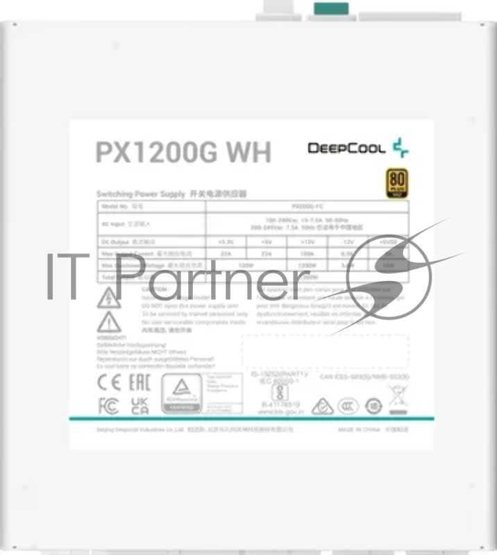 Блок питания Deepcool ATX 1200W PX1200G WH V2 Gen.5 80+ gold (20+4pin) APFC 135mm fan 8xSATA RTL