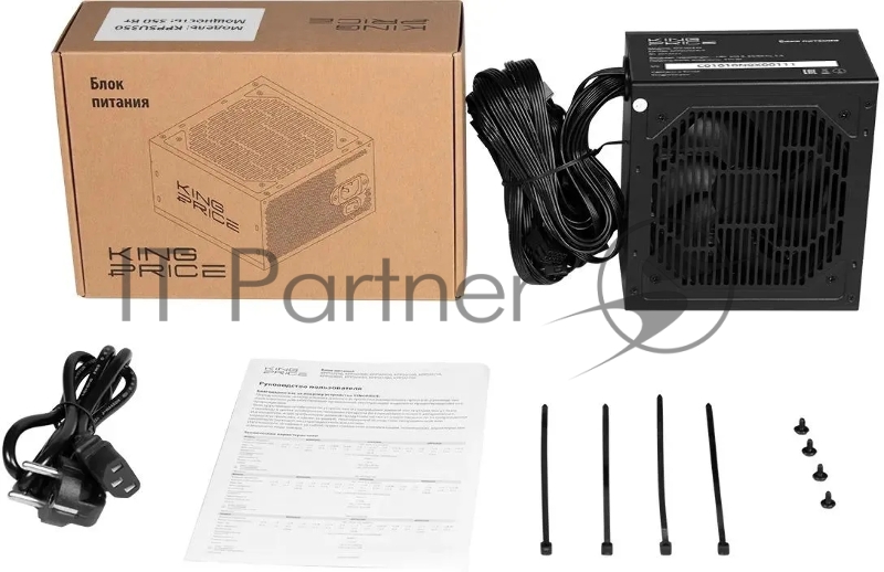 Блок питания KingPrice ATX 350W KPPSU350 (20+4pin) 120mm fan 2xSATA RTL