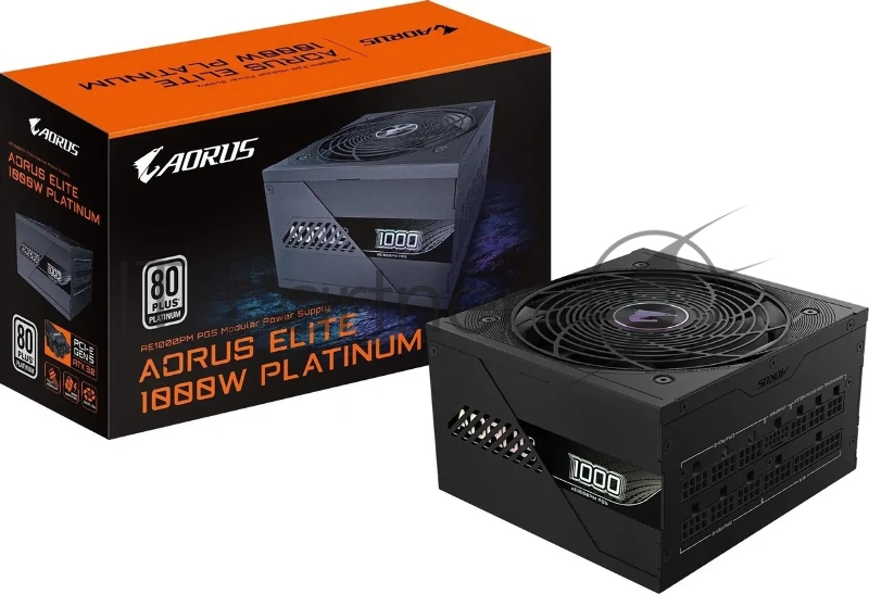Блок питания Gigabyte ATX 1000W GP-AE1000PM PG5 Gen.5 80+ platinum (20+4pin) APFC 120mm fan 16xSATA Cab Manag RTL