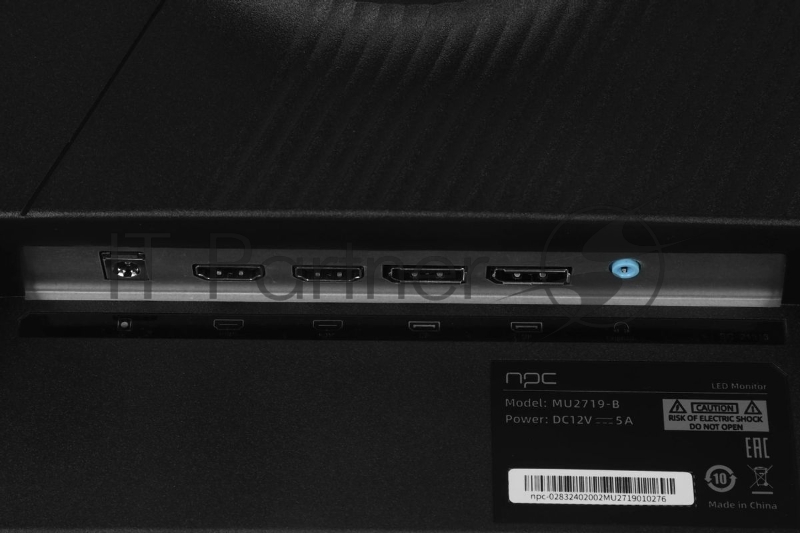 Монитор NPC 27 MU2719-B черный IPS LED 1ms 16:9 HDMI M/M матовая HAS Piv 1000:1 300cd 178гр/178гр 3840x2160 144Hz G-Sync DP 4K 6.1кг