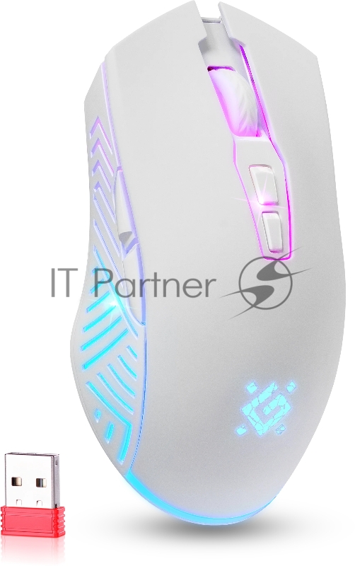 Мышь беспроводная Defender Pandora GM-502 белый, 3200 dpi, радиоканал, USB, кнопки - 7